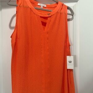 Chaus Vibrant Orange Sleeveless Blouse